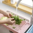 thumbnail image 3 of WHAMVOX  Retractable Tableware Rest Dish Drying Rack Bowl Racks Pink, 3 of 8