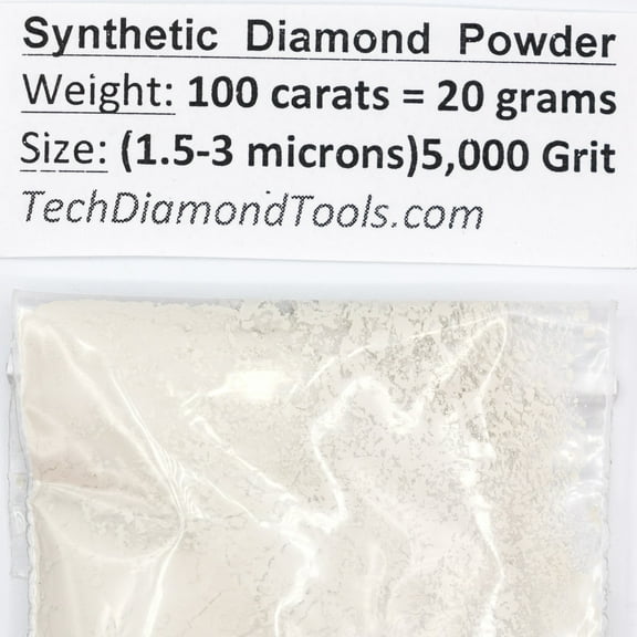 TechDiamondTools Diamond Powder 5,000 Grit 1.5-3 Microns - 100cts =20 Grams