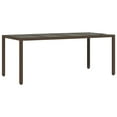thumbnail image 4 of vidaXL Garden Table with Glass Top Brown 190x90x75 cm Poly Rattan, 4 of 5