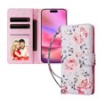 thumbnail image 3 of FOXDOCK Floral Wallet Phone Case for Samsung Galaxy A04e , PU Leather Flip Case with Card Slots, Shockproof Kickstand Folio Cover, 3 of 5