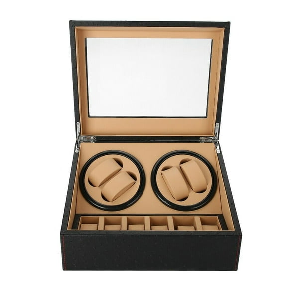 Wildnix Wooden Watch Winder with Transparent Glass Top Lid, Stylish Display Case for Watches, Ideal for Home Use or Shop Display, Exquisite Craftsmanship