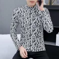 thumbnail image 4 of Camisetas para hombre, ropa ajustada para hombre, gráfica, con cuello, tops ajustados, de calidad, jersey con cuello, nuevo, alto, de una pieza, talla XL, 4 of 5