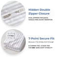 thumbnail image 4 of Kotton Culture 3 Pc California King Size Duvet Cover Set -100% Egyptian Cotton 600 TC Ultra Soft Premium Durable Comforter Cover Zipper Closure & Corner Ties (Striped White,104"x98"), 4 of 8