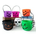 thumbnail image 4 of Shoreew Halloween Candy Bucket Pumpkin Skull Bucket Trick or Treat Bucket with Handle for Kids Halloween Party Decoration, 4 of 6