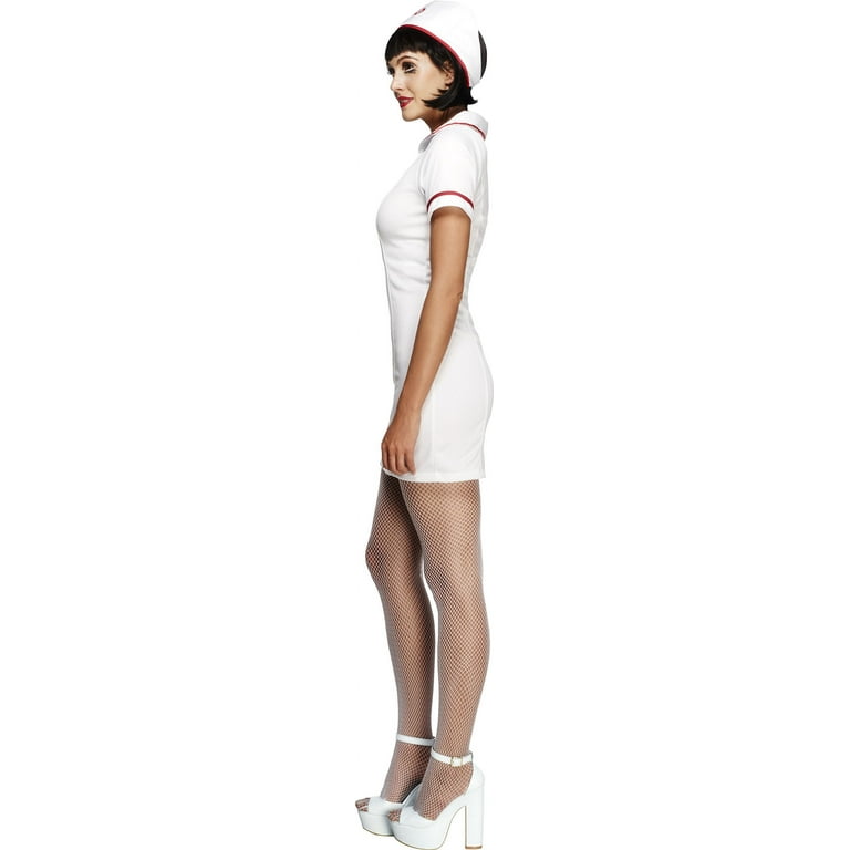 Fever No Nonsense Nurse Costume Adult White Red Fever No Nonsense Nurse Costume Adult White Red