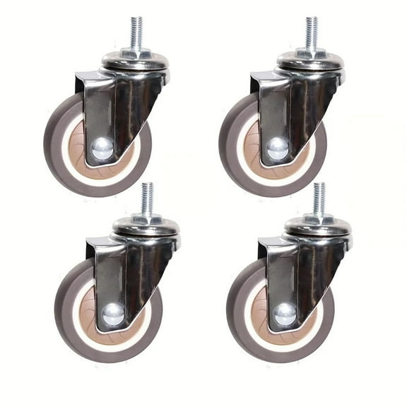 4 Pack 2 Inch TPR Screw Lever Universal Casters, 360 Degree Rotary Bar TPR Wheels For Shopping Carts, Furniture,Dolly,Workbench ,Easy to Install