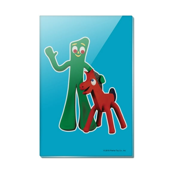 Gumby Pokey Best Friends Clay Art Rectangle Acrylic Fridge Refrigerator Magnet