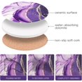 thumbnail image 4 of Geichan Purple Agate Coasters for drinks with Gold Holder,Absorbent Marble Coasters Set with Cork Base for Tabletop Protection,Stone Coasters for Coffee Table Kitchen Decor Gift Women Cup Bar Coasters, 4 of 8