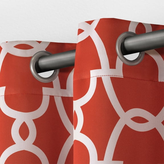 Exclusive Home Curtains 2 Pack Gates Sateen Blackout Thermal Grommet Top Curtain Panels, 52x108, Mecca Orange