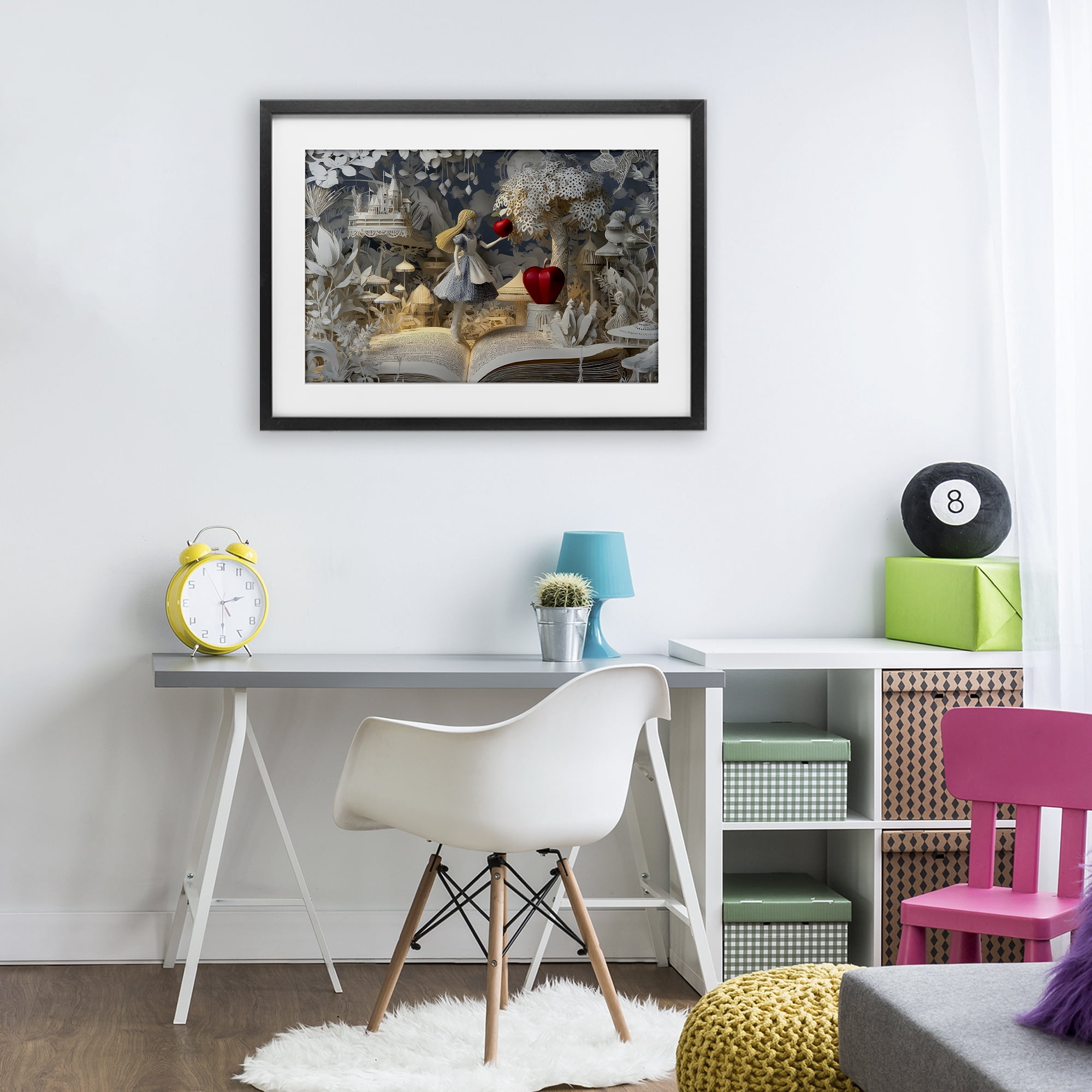 Stupell Industries Fairytale Scene Papercraft Black Framed Print Under Glass, design by The Wands Want