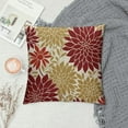 thumbnail image 2 of ONETECH  Burgundy Red Brown Pillow Covers Dahlia Floral Decorative Outdoor Throw Pillow Covers Geometric Flower Modern Style Cushion Pillow Covers for Sofa Couch Outdoor Decor, 2 of 5