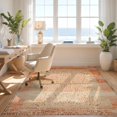 thumbnail image 3 of Design&I 6'x9' Washable Area Rug Sleek Flatweave Pet Friendly Orange Burnt Vintage Spotted Abstract Retro Border Faded Tone for Queen Size Bedroom, Under Bed, 3 of 7
