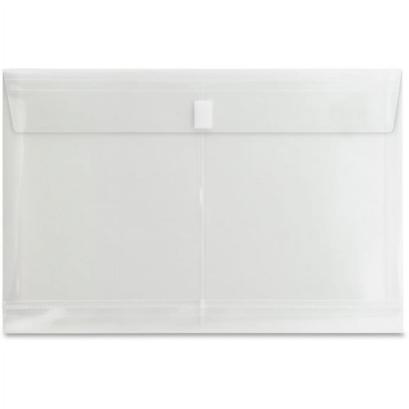 Business Source Legal File Pocket - 8 1/2" x 14" - 1" Expansion - Poly - Clear - 1 Each | Bundle of 2 Each