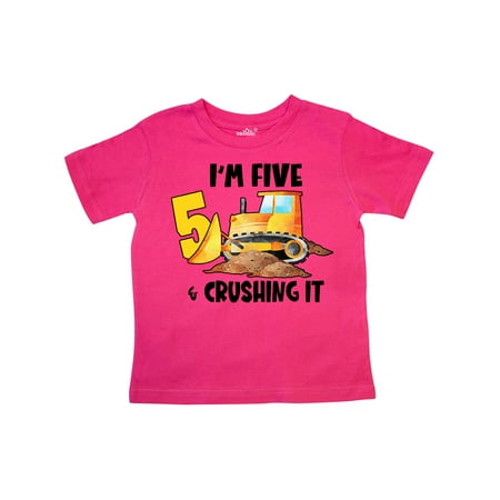 

Inktastic I m 5 and Crushing It Construction 5th Birthday Gift Toddler Boy or Toddler Girl T-Shirt