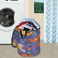 thumbnail image 5 of 50L Large Capacity Foldable Elastic Storage Basket Laundry Basket Realistic Floral Pattern, 5 of 7