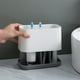 thumbnail image 5 of Organizador de cepillos de dientes caja de almacenamiento para baño | Soporte para cepillo y pasta de dientes con orificios de drenaje | Diseño desmontable y fácil de limpiar | Negro o gris | 1, 5 of 6