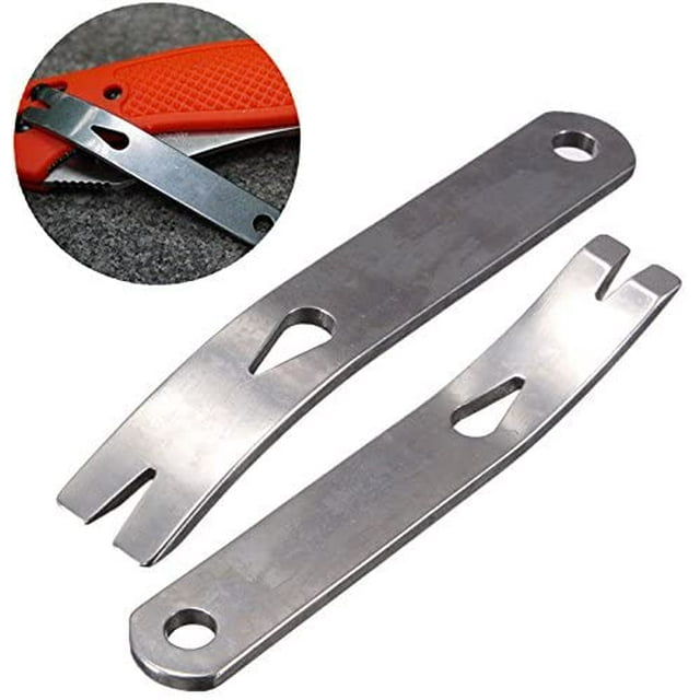 2pcs Mini Crank Crowbar 3-inch Stainless Steel Pocket Pry Bar Keychain Keyring Multifunctional EDC Gear Tool Survival Scraper Opener
