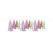 Way to Celebrate! Pink Tassel Banner, Girl, Birthday Party, Multicolor, 1 Ct, 108" x 9"