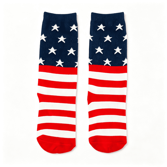 OQRKI Toddler Kids American Flag Knee High Socks for 4Th of July Soccer, Softball & Baseball Socks 4-6 Years, Festive 4Th of July Socks