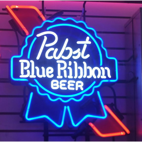 Queen Sense 20"x16" Pabst Blue Ribbons Neon Sign HD Vivid Printing Handmade Artwork Neon Light 120PBRBLVVD