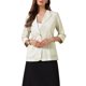 thumbnail image 1 of Blazers informales para mujeres verano 3/4 de manga ligera de algodón y lino chaqueta blazer XS beige, 1 of 6