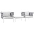 thumbnail image 1 of Modway Harmony Ensemble de Canapé Sectionnel d'Extérieur en Aluminium 3 Pcs pour Patio, Blanc Blanc, 1 of 7