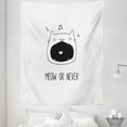 thumbnail image 1 of Cat Lover Tapestry, Meow or Never Word Singing Kitten Fangs Music to Ears Cat Me if You can, Fabric Wall Hanging Decor for Bedroom Living Room Dorm, 5 Sizes, Dark Chestnut Brown, by Ambesonne, 1 of 1