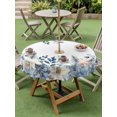 thumbnail image 3 of Outdoor Tablecloth with Umbrella Hole and Zipper, Blue Eucalyptus Christmas Round Table Cloth 54 Inch Waterproof Tablecloth, Xmas Floral Poinsettia Snowflake Picnic Table Cover for Patio Camping, 3 of 7