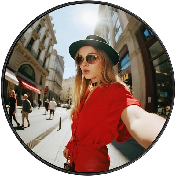 12.4 Inch Convex Mirror, Wide Angle Security Mirror, Adjustable Outdoor TrafficMirror for Blind Spots, Driveways, Warehouses, Parking Lots, and Corners