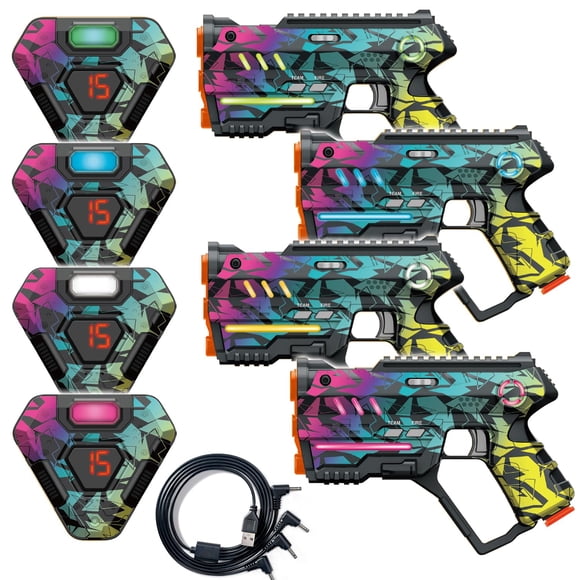 Set de Laser Tag con diseño de Winyea Tag Cyberpunk con 4 pistolas y chalecos