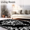 thumbnail image 2 of ODIKA 5' x 7' Machine Washable Non-Slip Area Rug, Art Nouveau Flower High Traffic Rug, Black, 718466, 2 of 7