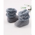 thumbnail image 3 of Baby Boots Toddler Girls Winter Boots Cute Bowknot Warm Snow Boots Toddler Shoes Size 3 6 9 12M Gray, 3 of 6