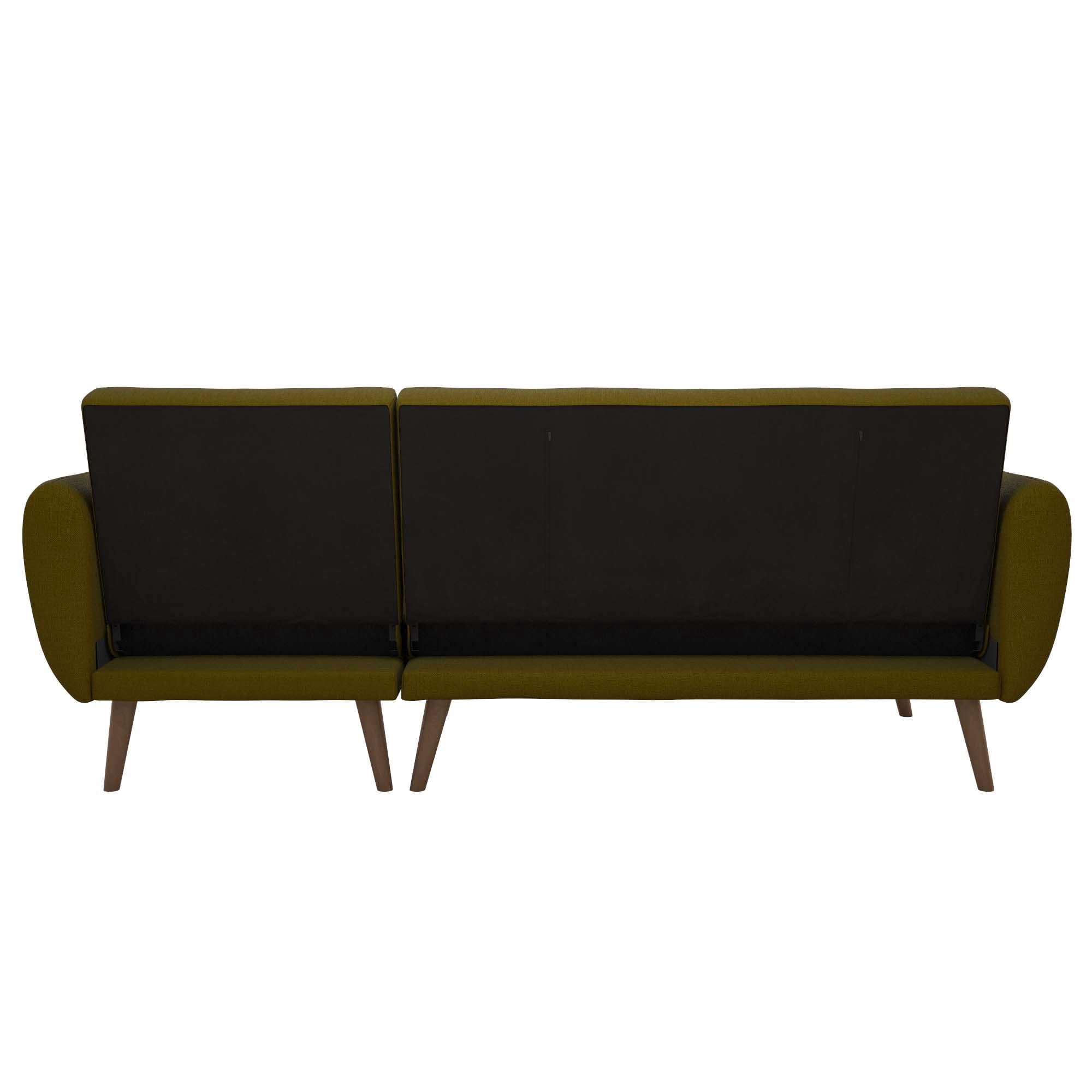 Novogratz Brittany Sectional Futon Sofa, Green Linen