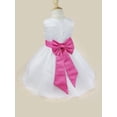 thumbnail image 5 of TiaoBug Flower Girls Wedding Bridesmaid Dress Sleeveless Princess Bowknot Prom Birthday Party Ball Gown Rose 2, 5 of 7