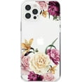 thumbnail image 6 of iPhone 12 Case, iPhone 12 Pro Case, Clear Cute Floral Design Hard Back Soft Flexible Bumper Shockproof Slim Purple Vintage Flowers Women Girls Hybrid Protective Cover(Bouquet 12/12Pro), 6 of 12