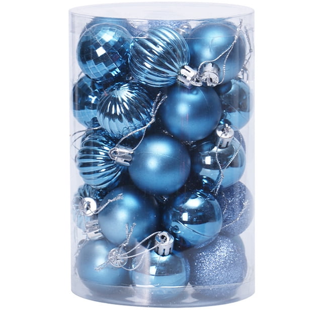 34 Uds bolas de Navidad adornos juego de bolas de Navidad 4cm/1,57 pulgadas bolas de decoración de árbol de Navidad adornos colgantes