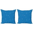 thumbnail image 1 of Ambesonne Blue Throw Pillow Cover 2 Pack, Bold Polka Dots Retro, 20", Blue Pale Blue White, 1 of 2