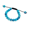 thumbnail image 2 of Bling Jewelry Womens Blue Howlite Gemstone Strand Stackable 10MM Bead Bracelet Cord String Adjustable, 2 of 5