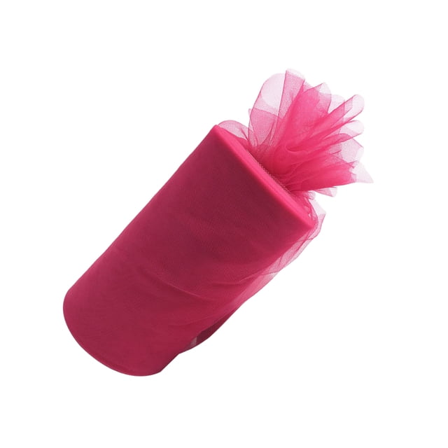 Ounissouiy Decoraciones para fiestas de bodas, bobina de tul fácil de limpiar, cinta de boda en rollo blanca duradera y confiable Tela de costura y artesanía Rosa roja