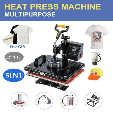 Mcruffy Press - 12” X 15” Heat Press 360 Degree Swivel Heat Press Machine 5 in 1