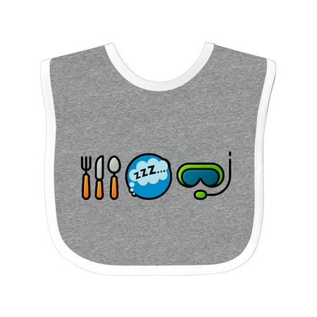 

Inktastic Diving Eat Sleep Scuba Mask Gift Baby Boy or Baby Girl Bib