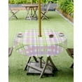 thumbnail image 3 of Outdoor Tablecloth with Umbrella Hole and Zipper Buffalo Plaid Round Outdoor Tablecloths 60 Inch Waterproof Outside Table Cloths Patio Table Cloth Cover for Outdoor Tables Picnic Garden Party, 3 of 6