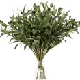 thumbnail image 1 of Ramas de Olivo Artificiales con Fruto de Aceituna, Plantas Artificiales Decorativas para Hogar y Oficina, Decoración de Coronas, 1 of 4