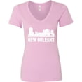 thumbnail image 3 of Inktastic New Orleans Skyline Grunge Women's V-Neck T-Shirt, 3 of 5