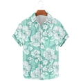 thumbnail image 5 of Yteetum Men's T Shirts Under $5.00 s Hawaiian Floral Print T Shirts Casual Button Down Short Sleeve Lapel Beach Summer T-Shirts, 5 of 7