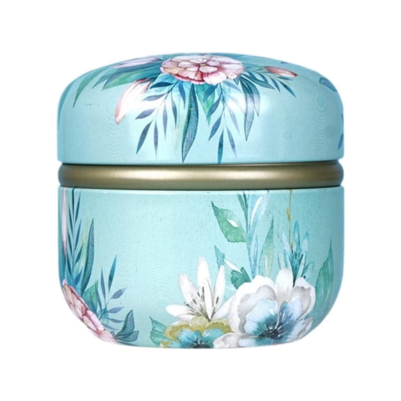 Tea Tin Canisters 1Pcs - Loose Leaf Tea Storage Small Empty Tins Vintage Round Airtight Storage Tin Containers with Lids, Tinplate for Teas, Coffee, Herbal, Spices & Dry Food