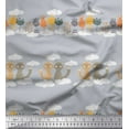 thumbnail image 1 of Soimoi Poly Georgette Fabric Floral,Clouds & Cat Kids Printed Fabric 1 Yard 52 Inch Wide, 1 of 1