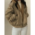thumbnail image 2 of EMMIOL Christmas Women's Y2K Reversible Oversize Fleece Hooded Jacket Sherpa Lined Long Sleeve Zip-Up Puffer Jacket,2025 Winter Warm Coat, 2 of 5