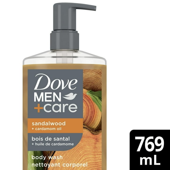 Dove Men+Care Body Wash to Repair Dry Skin in the Shower Sandalwood + Cardamom Oil with Plant-Based Cleansers and Moisturizers, 769mL, 769mL
