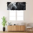 thumbnail image 2 of Horse Valance Rod Pocket Window Curtain for Kitchen Black and White Horse Couple Animals Privacy Window Valances for Living Room Kitchen 54 by 18 in, 1 Panel, 2 of 6